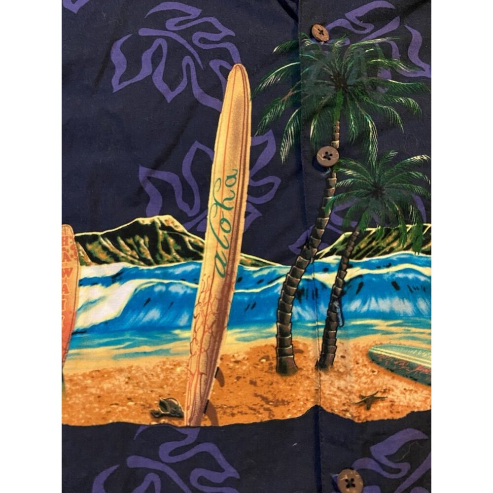 Favant Hawaii Tropical Surfing Beach Button Down Shirt- Men's XL Surfboards - Picture 3 of 7